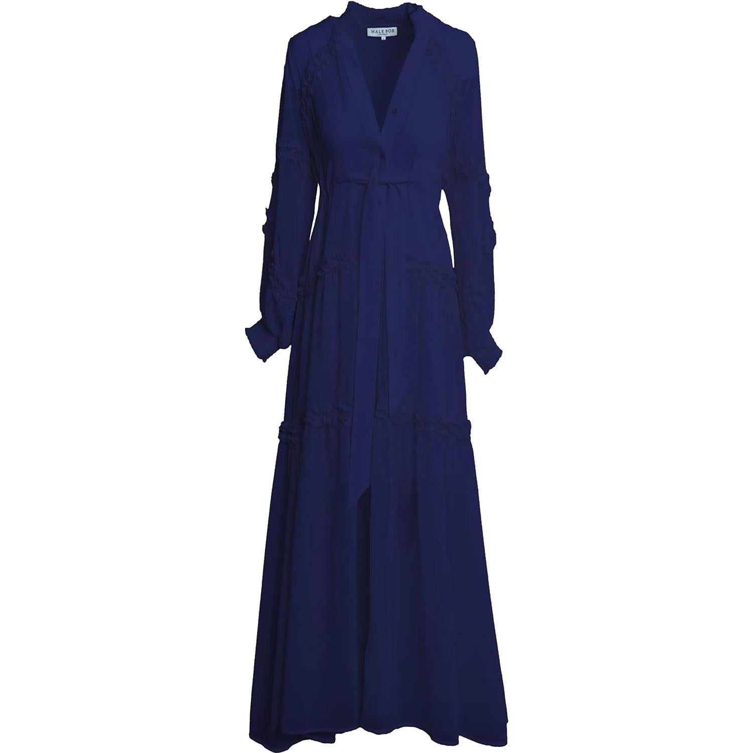 Hale Bob Meghan Solid Long Dress Kjole Marine - chrismoa.no