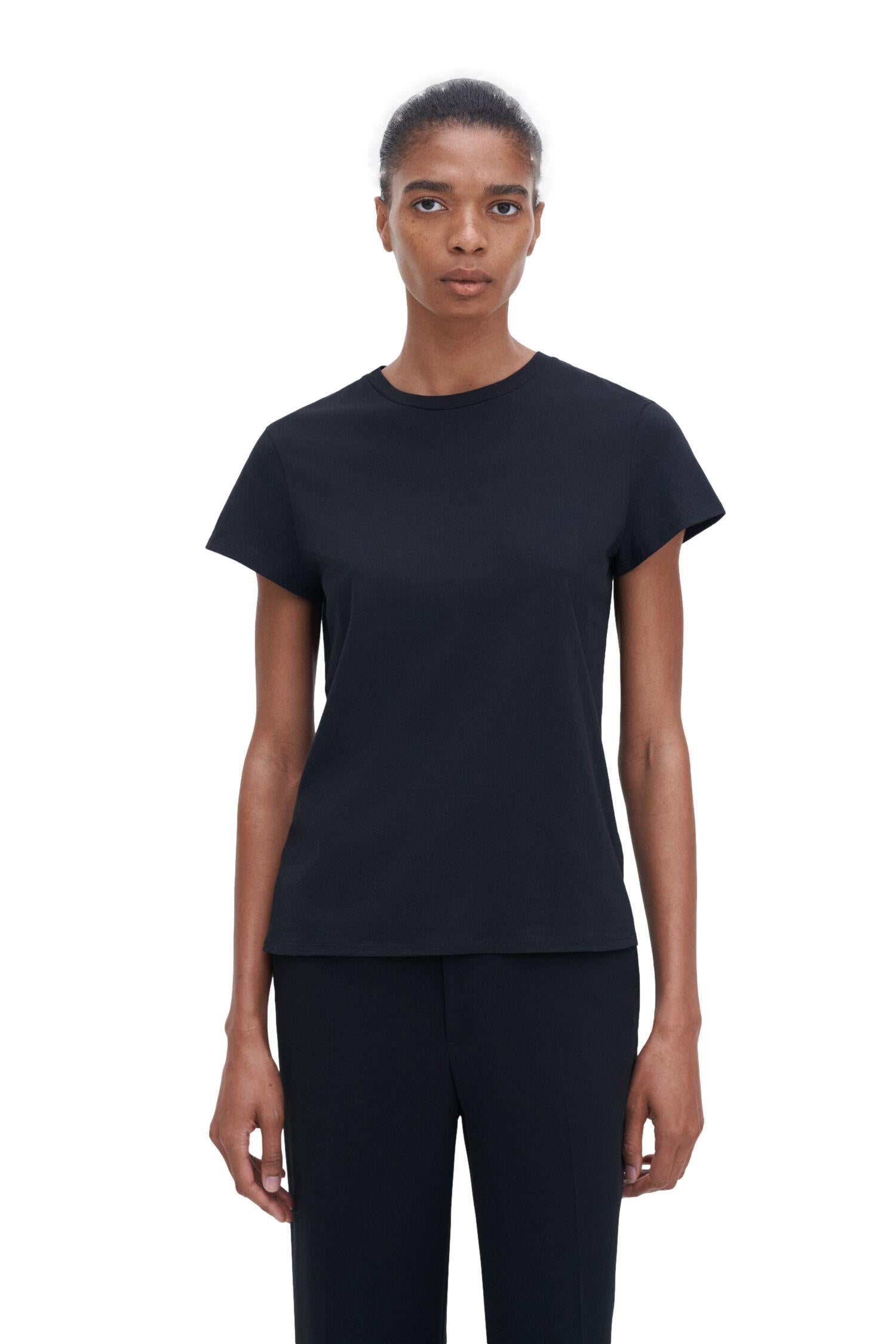 Filippa K Soft Cotton Tee T-Shirt Sort - chrismoa.no