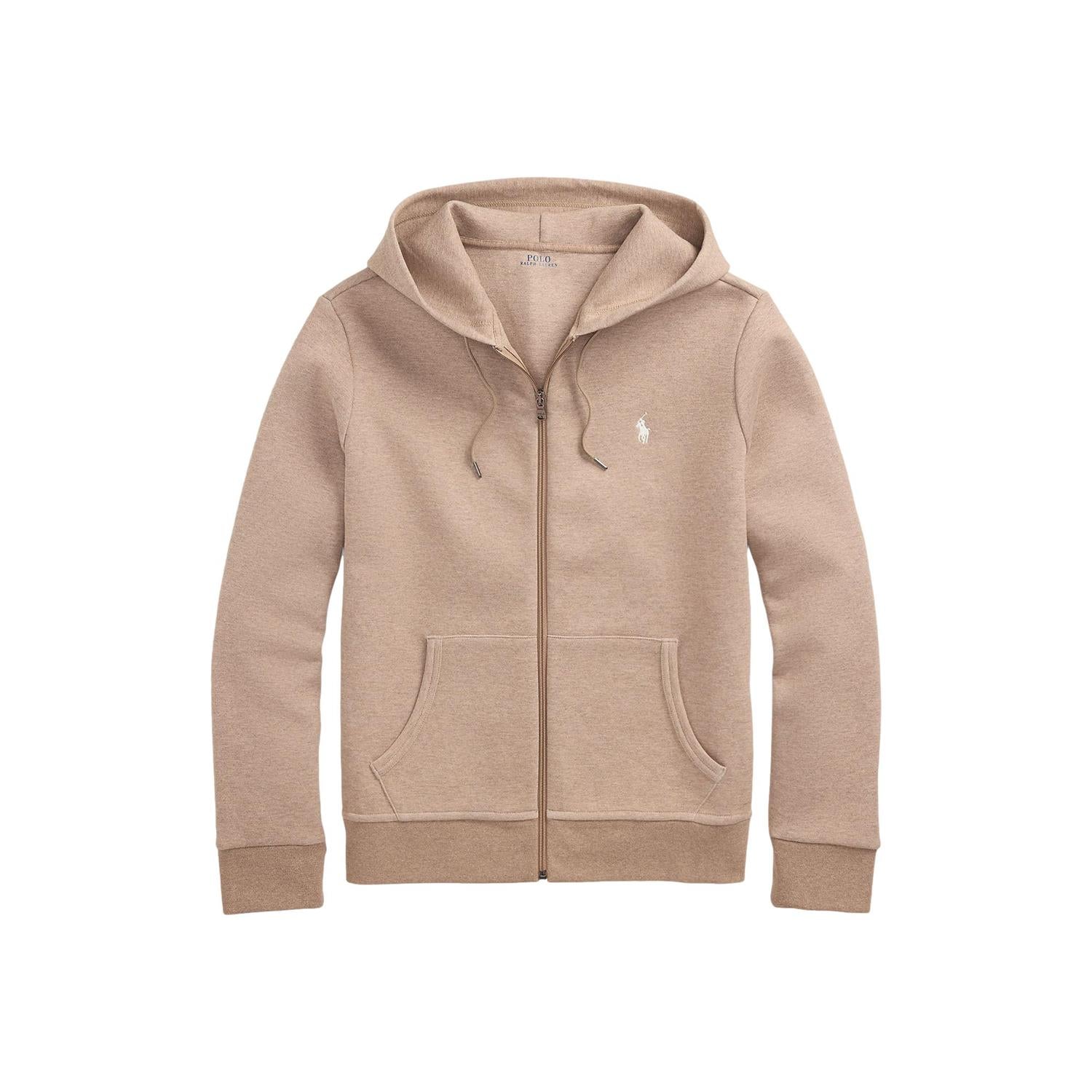 Polo Ralph Lauren Double-Knit Full Zip Hoodie Genser Mørk Beige - chrismoa.no