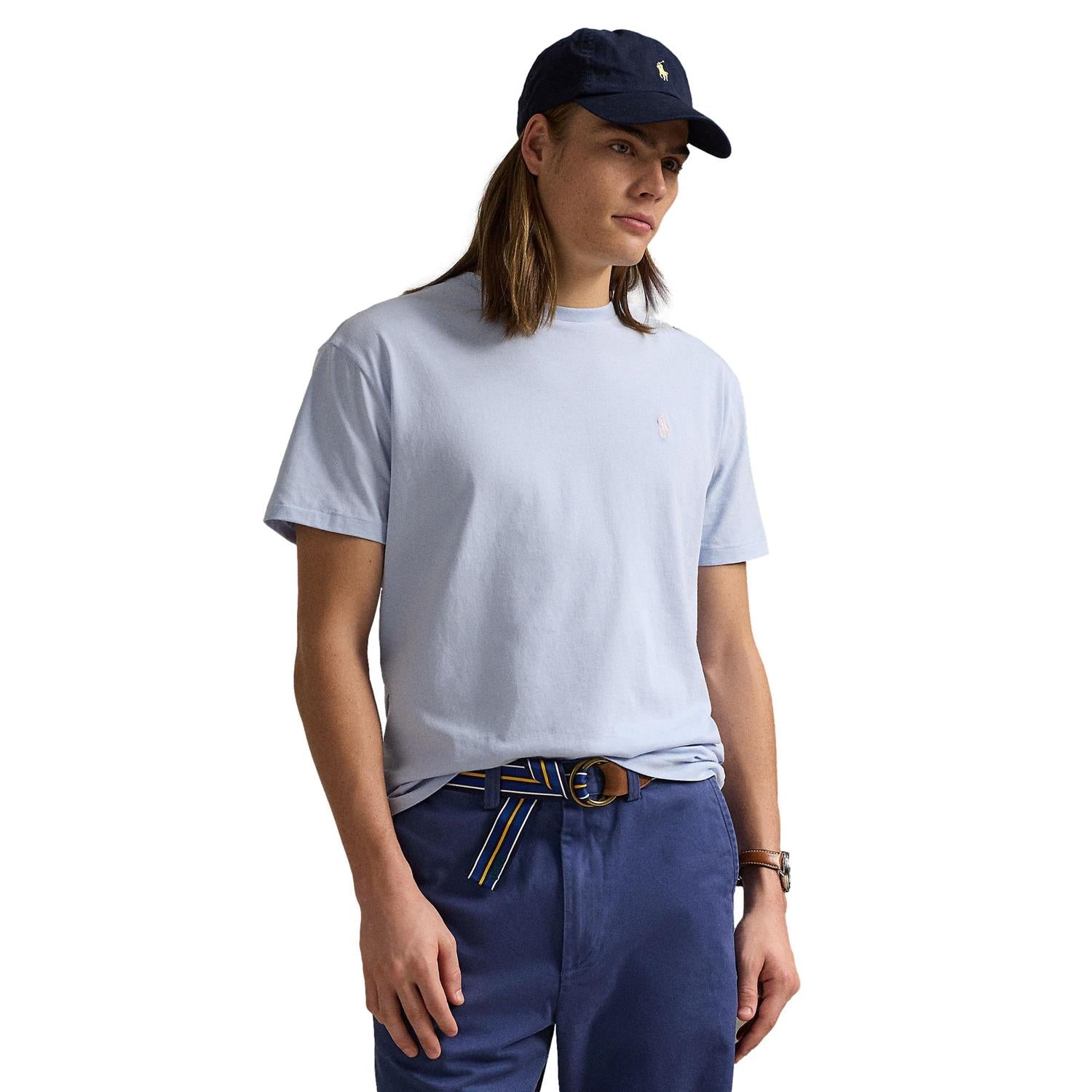 Polo Ralph Lauren CUSTOM SLIM FIT JERSEY CREWNECK T-SHIRT T-Shirt Lyseblå - chrismoa.no