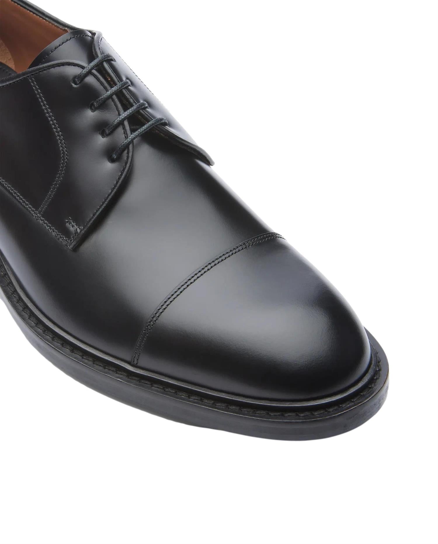 Lottusse Harrys Black Bright Calf Derby Sko Sort - chrismoa.no