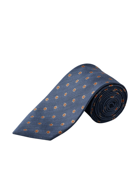 Eton Floral Woven Linen Silk Tie Slips Blå - chrismoa.no