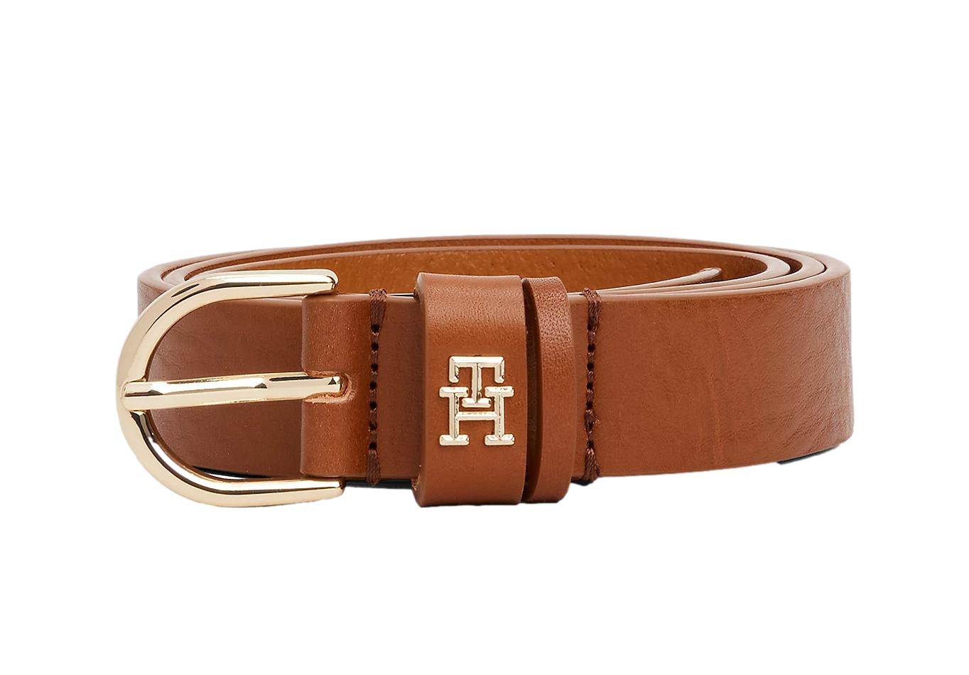 Tommy Hilfiger Essential TH Monogram Leather Belt Belte Cognac - chrismoa.no