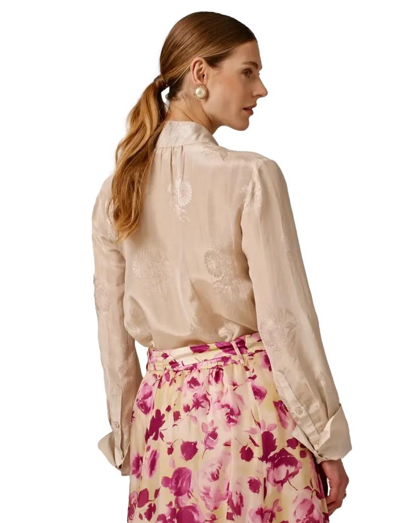 By TiMo Jacquard Blouse Bluse Lys-Beige - chrismoa.no
