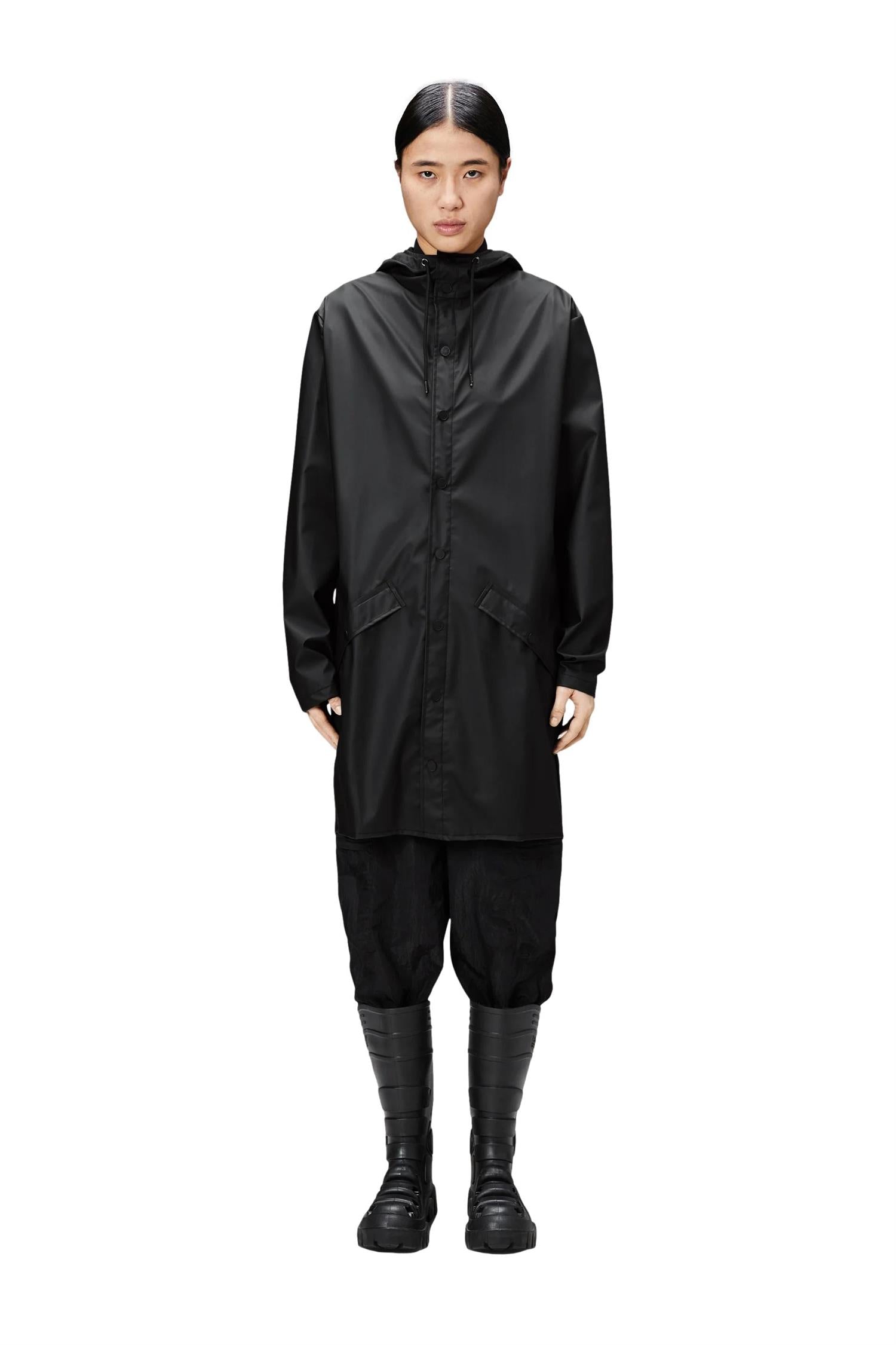 Rains Long Jacket Jakke Sort