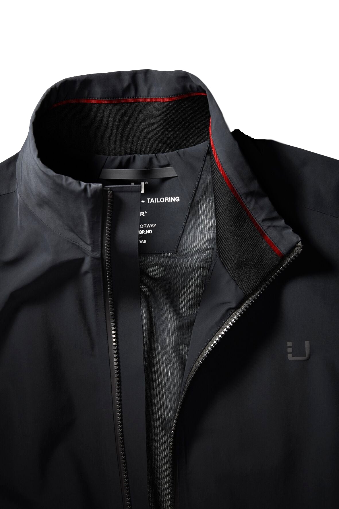 Sort UBR Bullet™ Delta Bomber-jakke med slag og glidelås, vist på modell foran en nøytral bakgrunn.