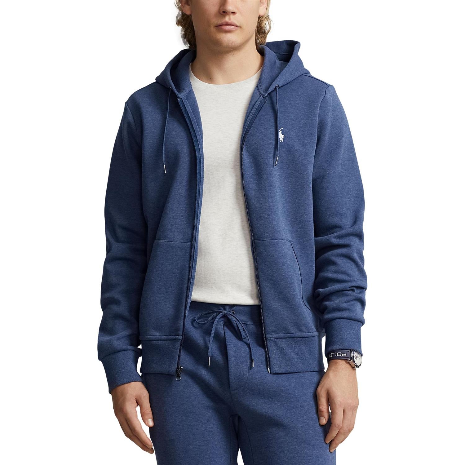 Polo Ralph Lauren DOUBLE-KNIT FULL-ZIP HOODIE Genser Blå - chrismoa.no