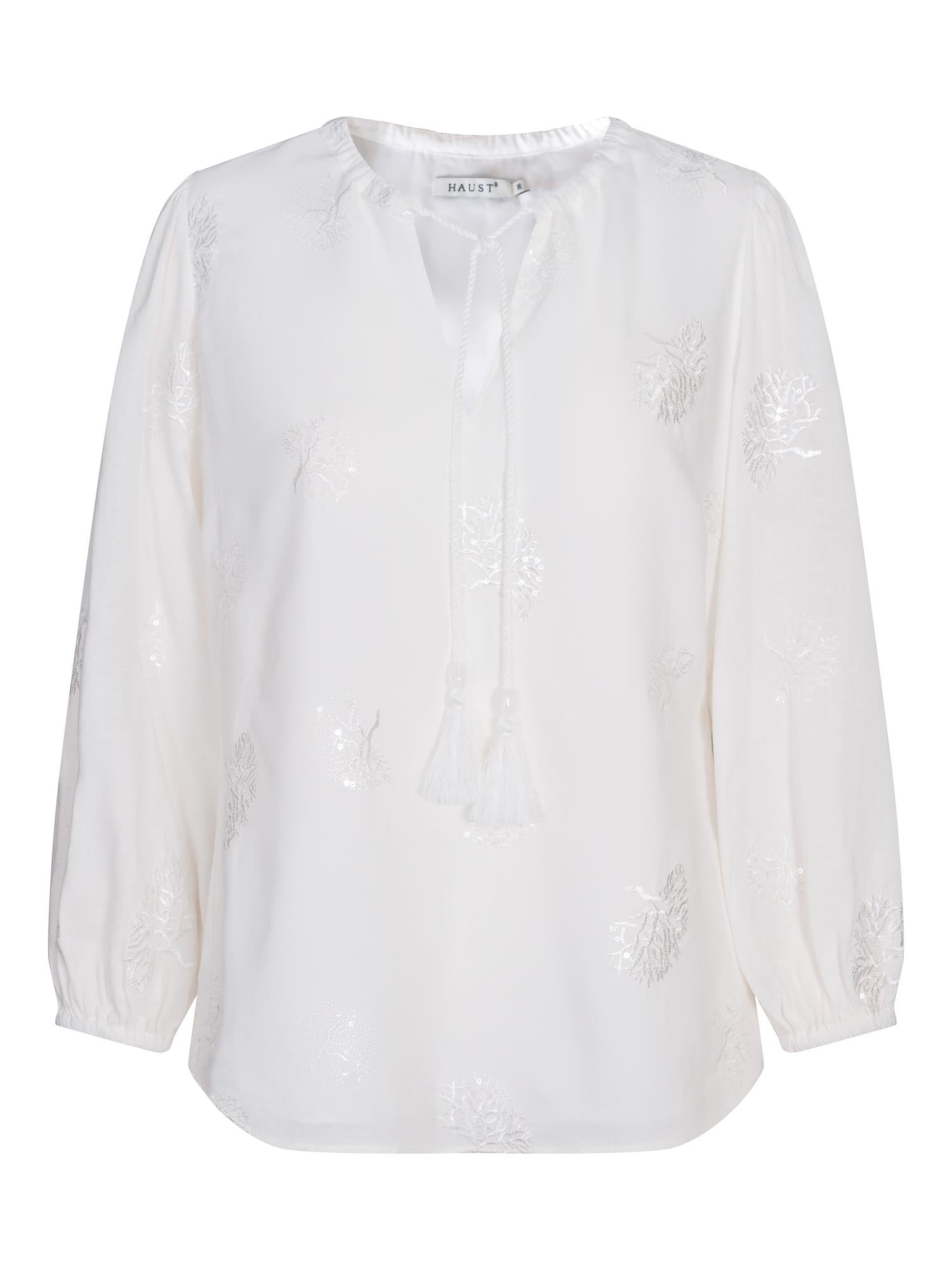 Haust Feminine blouse Bluse Hvit - chrismoa.no