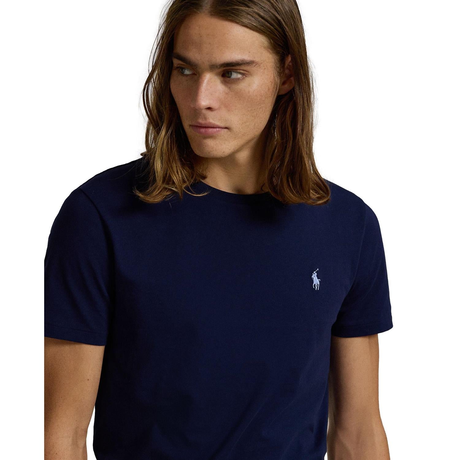 Polo Ralph Lauren CUSTOM SLIM FIT JERSEY CREWNECK T-SHIRT T-Shirt Light Navy - chrismoa.no