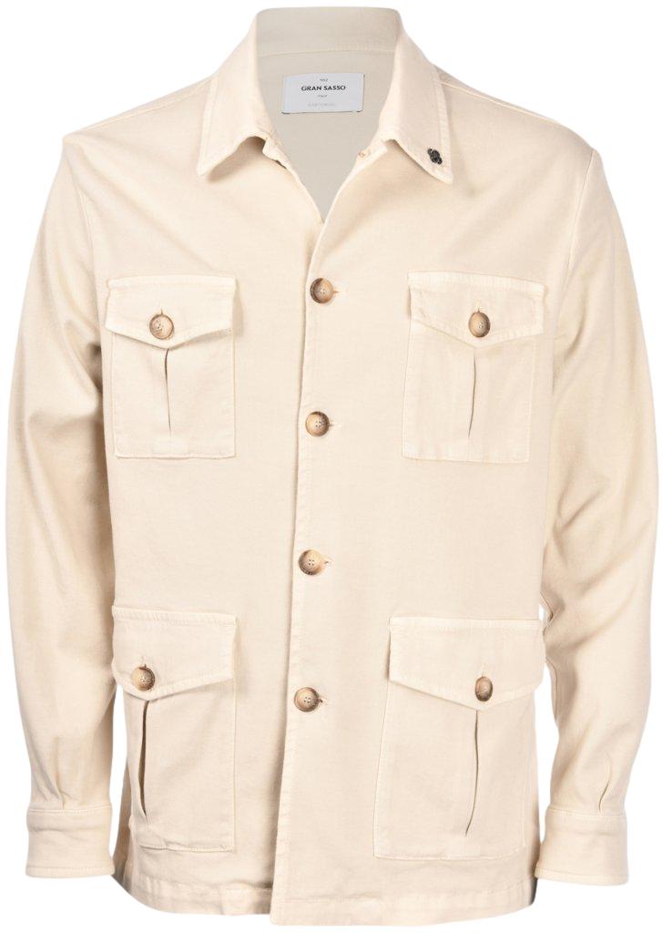Gran Sasso Cotton Twill Safari Jacket Jakke Beige - chrismoa.no