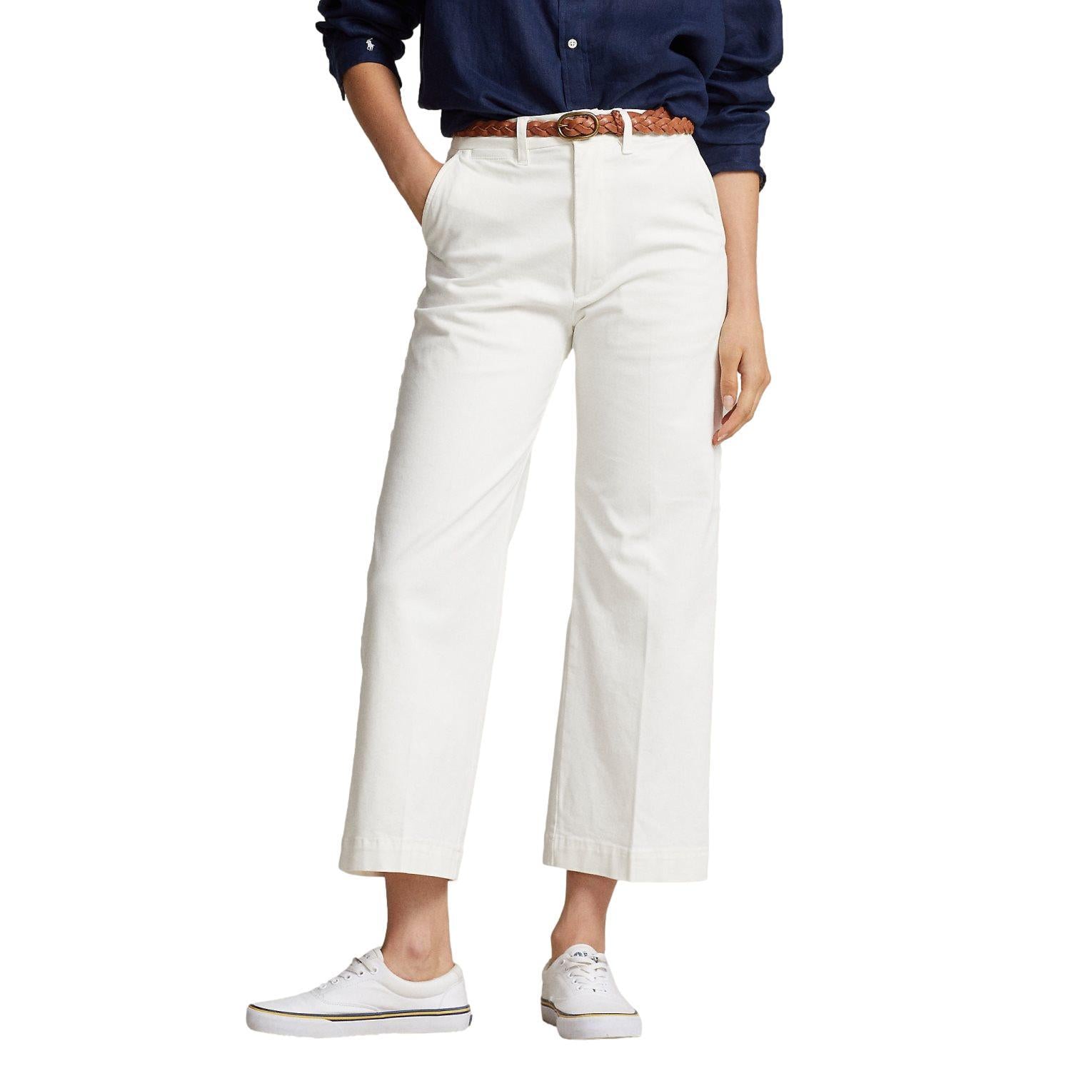 Polo Ralph Lauren Chino Wide-Leg Pant Bukse Hvit - chrismoa.no