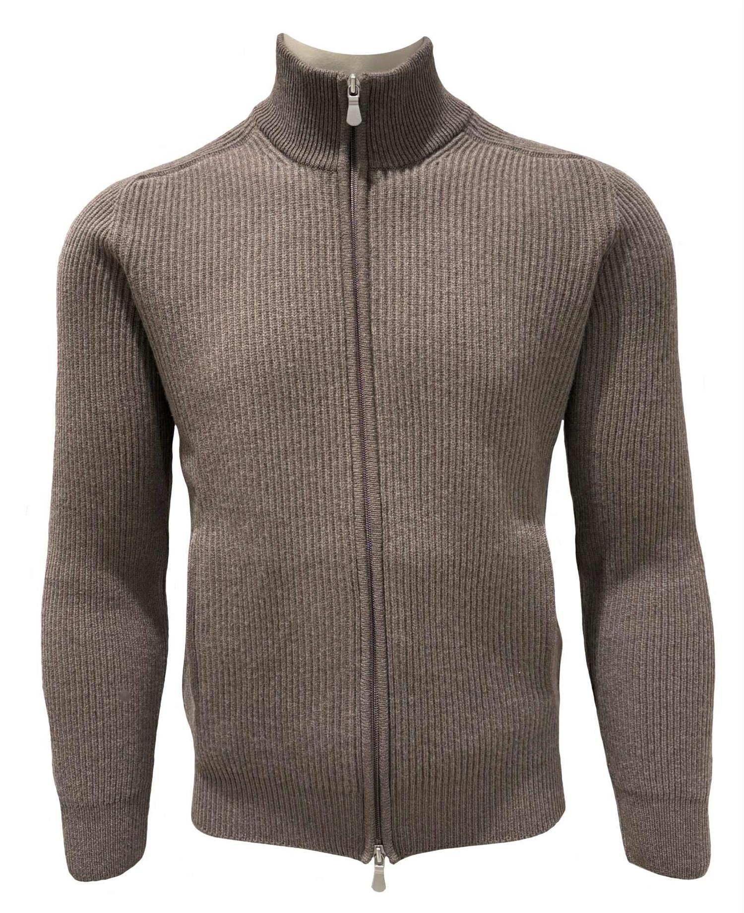 Gran Sasso Giubbino Zip Genser Brun - chrismoa.no