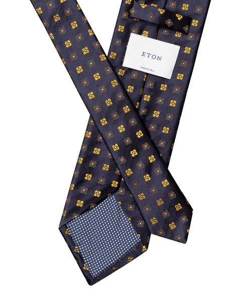 Eton Micro Floral Woven Silk Tie Slips Blå - chrismoa.no