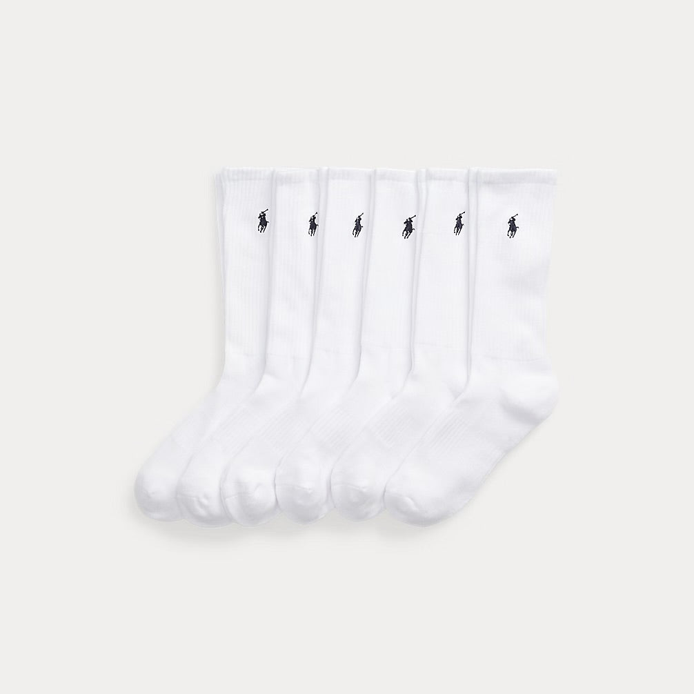 Polo Ralph Lauren Cotton-Blend Crew sock 6pk Strømper Hvit