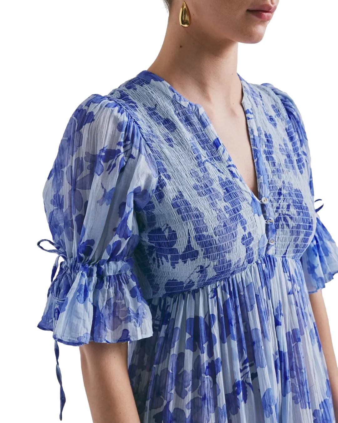 By TiMo Bohemian Relaxed Kjole Blå - chrismoa.no