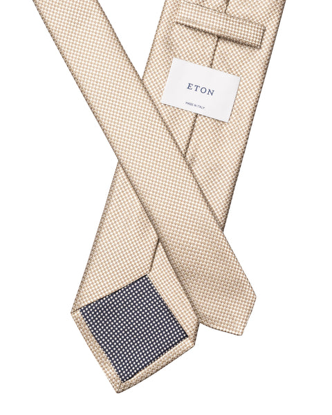 Eton Micro Woven Silk Tie Slips Beige - chrismoa.no