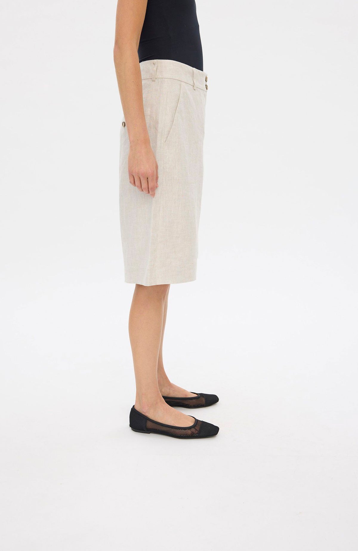 Five Units Laurafv Long Shorts 888 Shorts Crystal Linen