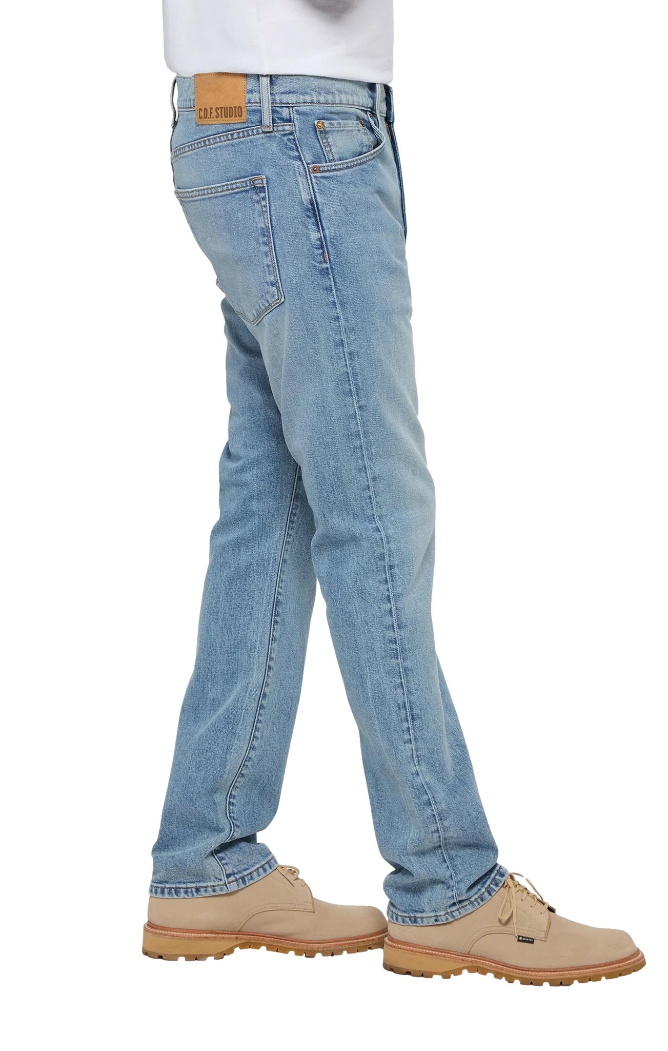 COF Studio M8 Straight Fit Comfort Organic Indigo 90s Wash Jeans Lyseblå - chrismoa.no