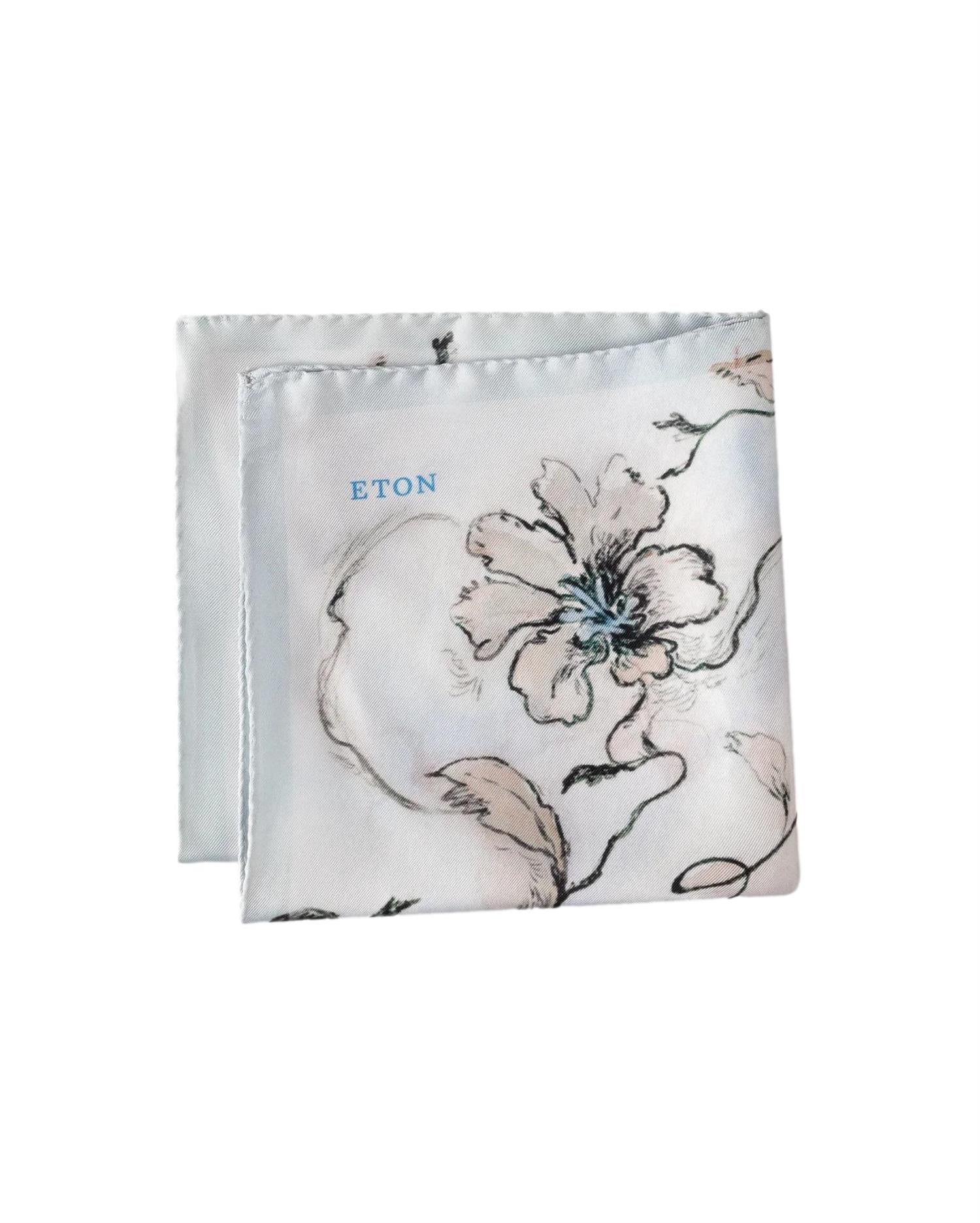 Eton Floral Silk Pocket Square Tørkle Lyseblå - chrismoa.no