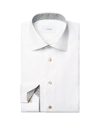 Eton Eton Contemporary Medallion Effect Signature Twill Shirt Skjorte Hvit - chrismoa.no