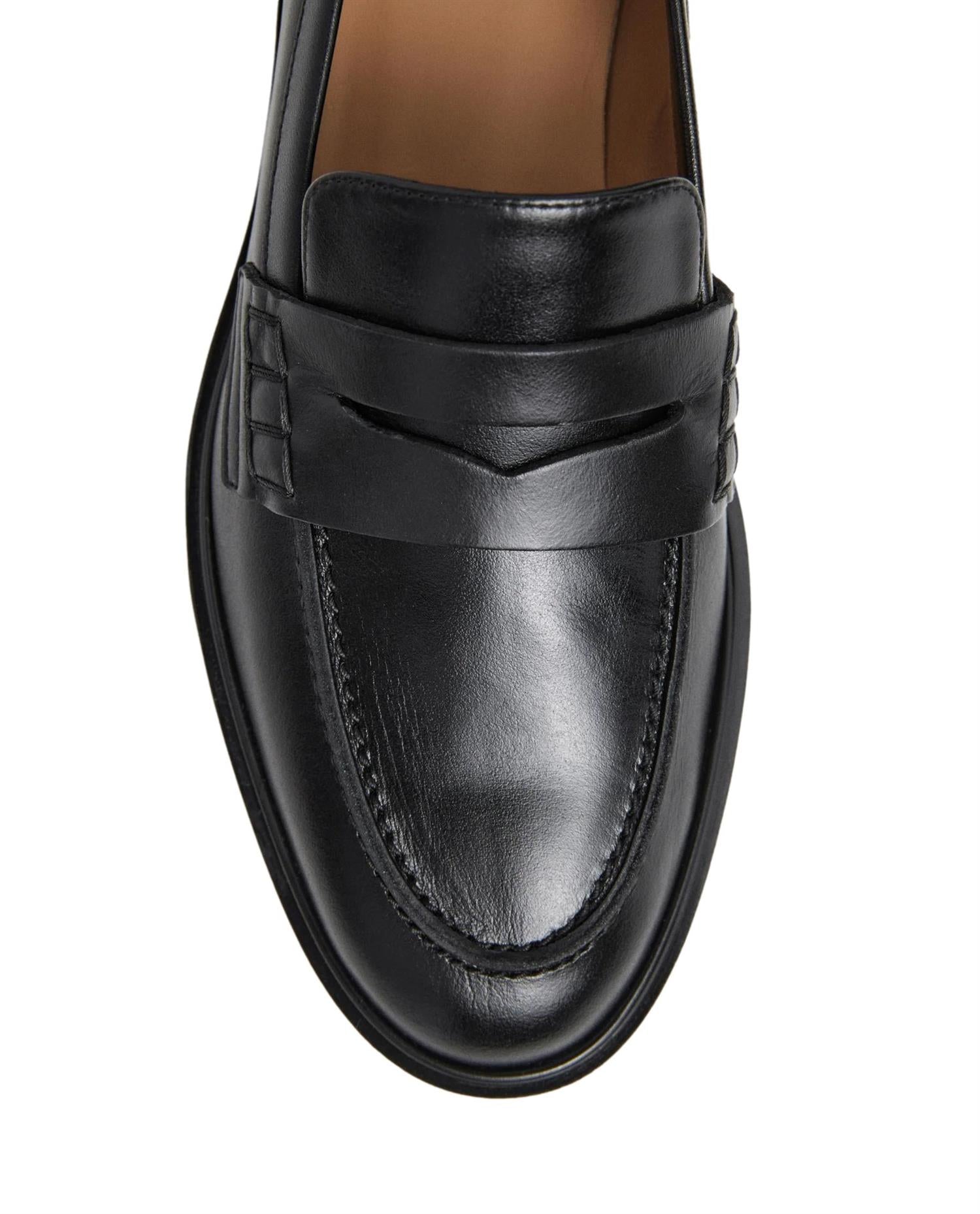 Flattered Sara Leather Black Sko Sort - chrismoa.no