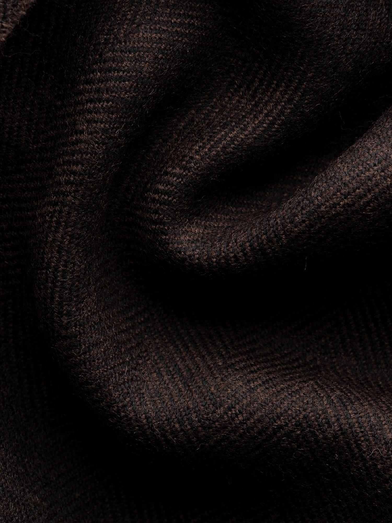 Eton Herringbone Merino Wool scarf Skjerf Mørkebrun - chrismoa.no