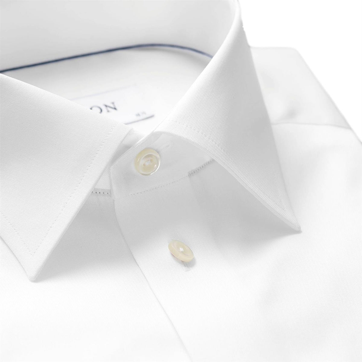Eton Solid Signature Twill Contemporary Skjorte Hvit