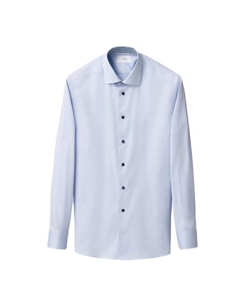 Eton Eton slimfit Medallion Effect Signature Twill Shirt Skjorte Lyseblå - chrismoa.no