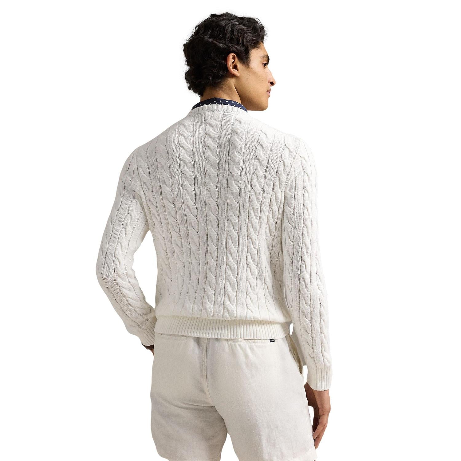 Polo Ralph Lauren CABLE-KNIT COTTON SWEATER Genser Hvit - chrismoa.no