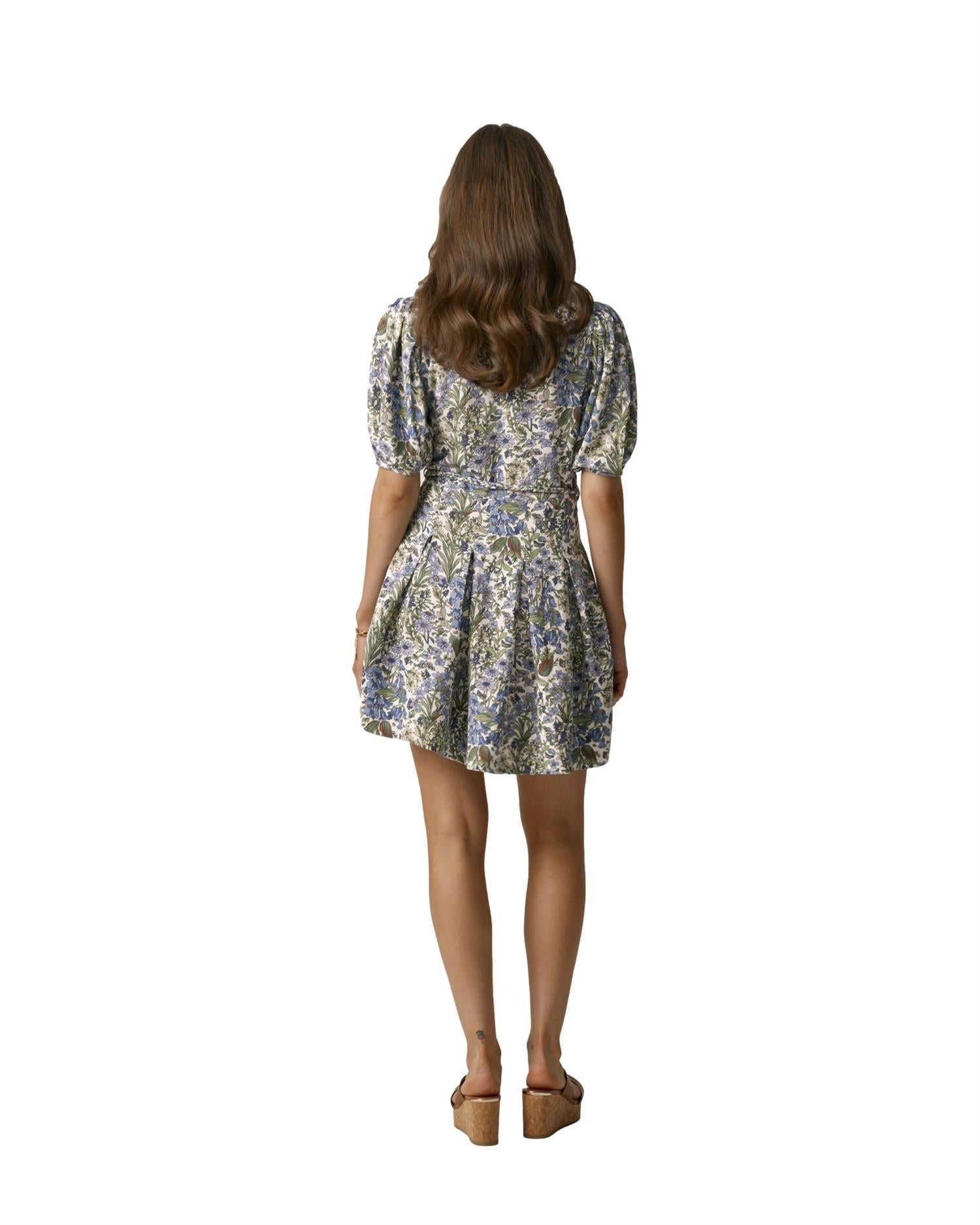 By TiMo Linen mini dress Kjole Dueblå - chrismoa.no
