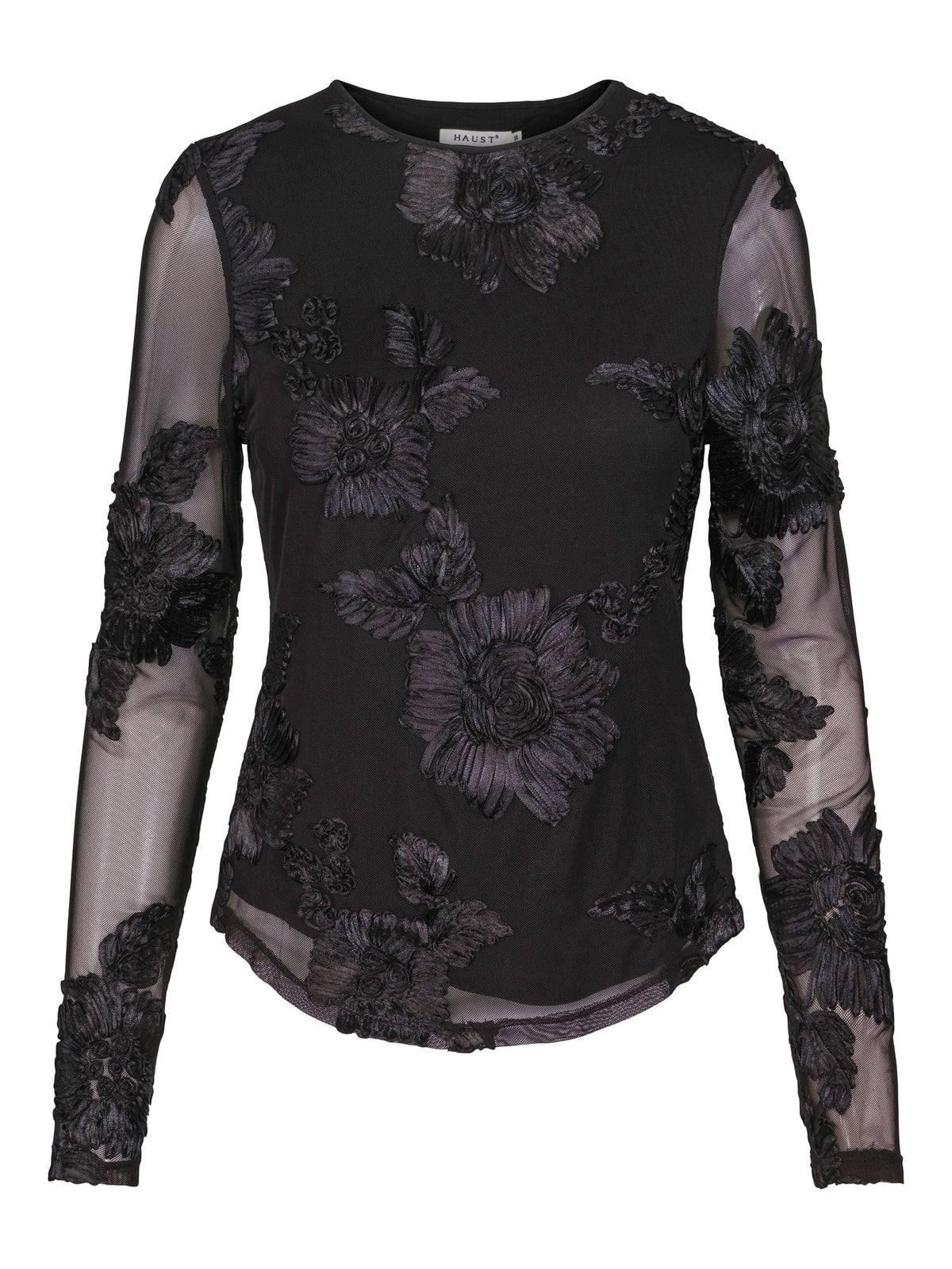 Haust 3D-Flower Blouse Bluse Sort