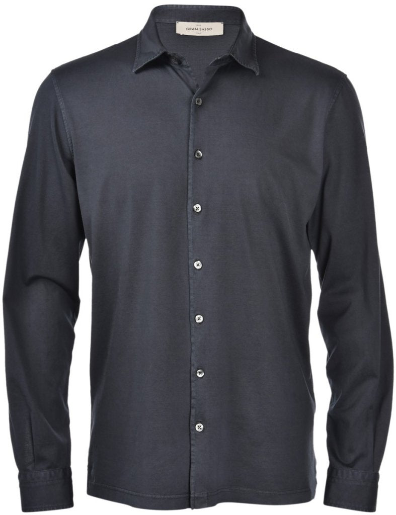 Gran Sasso Cotton Shirt Skjorte Marine - chrismoa.no