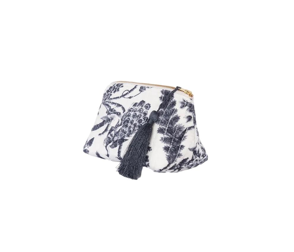 By TiMo Makeup Bag Velvet Toalettmappe Blå - chrismoa.no