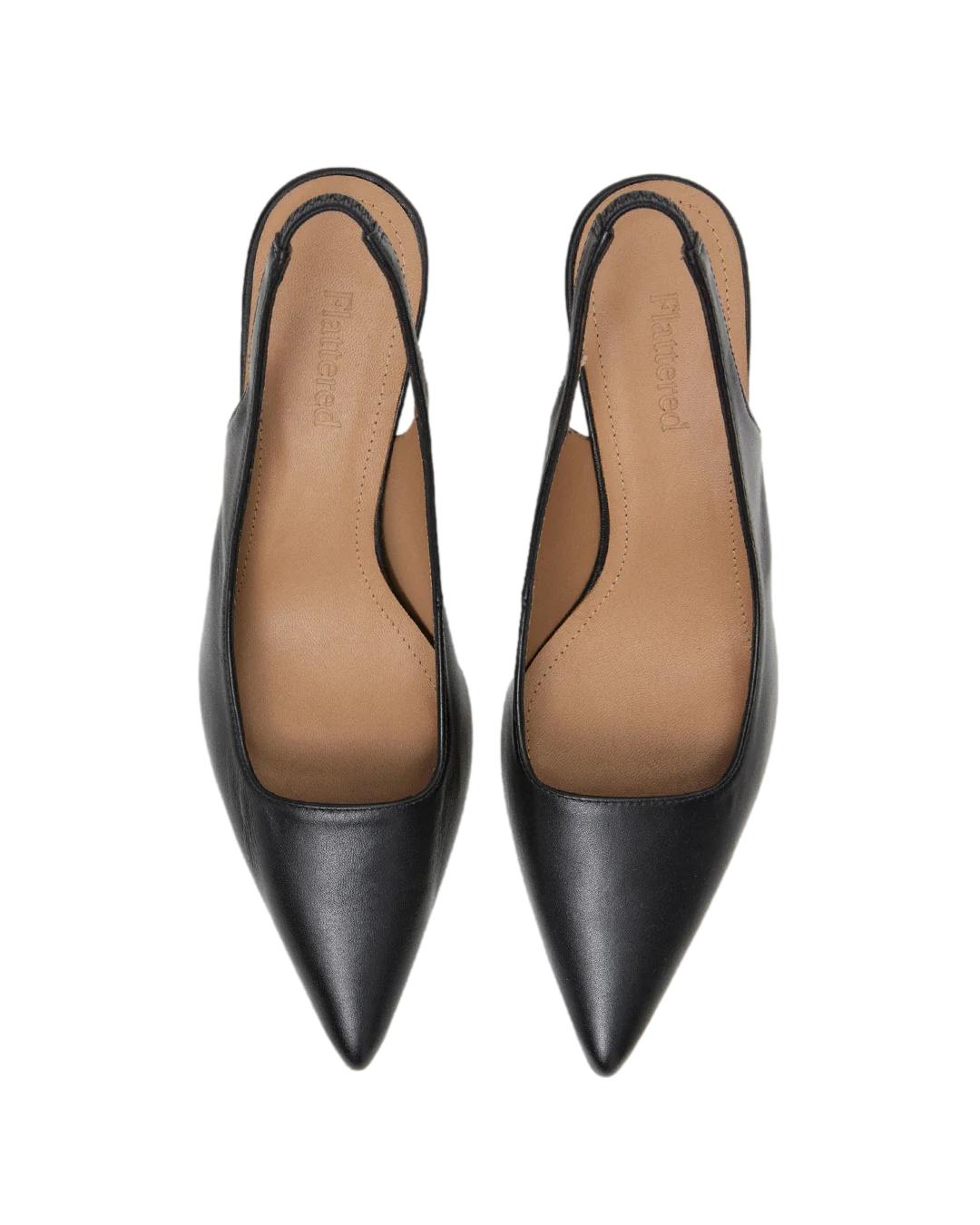 Flattered Franchesca Leather Black Sko Sort - chrismoa.no