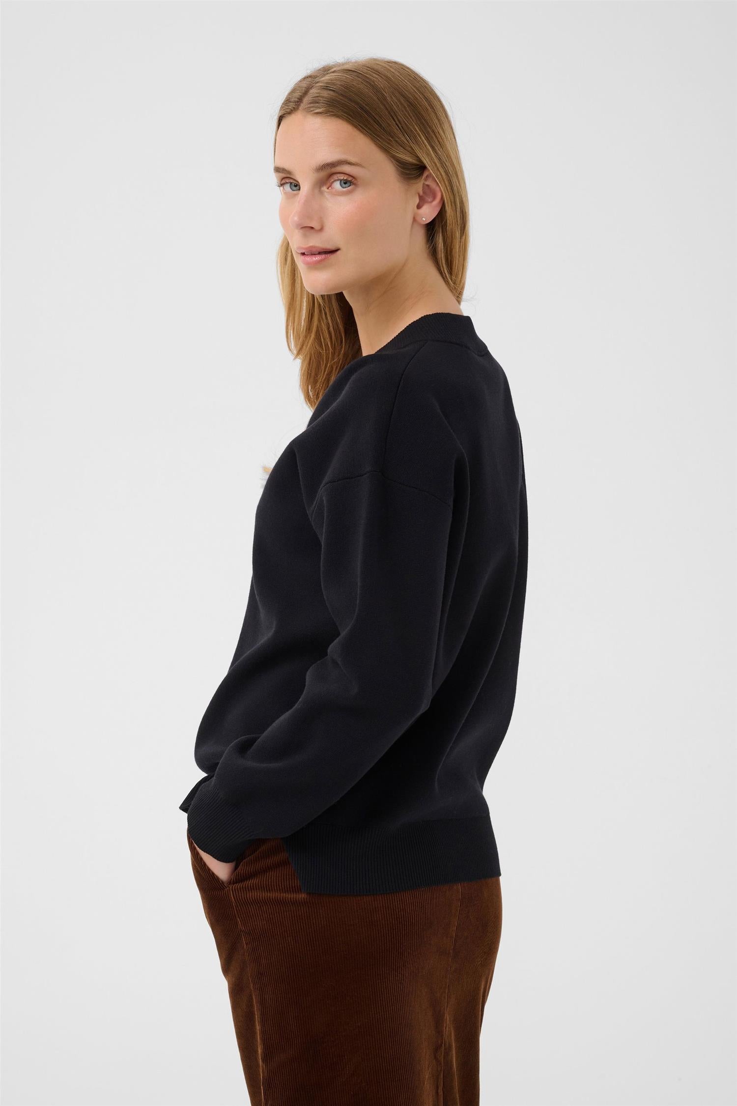 Part Two Chantallypw Pullover Genser Black