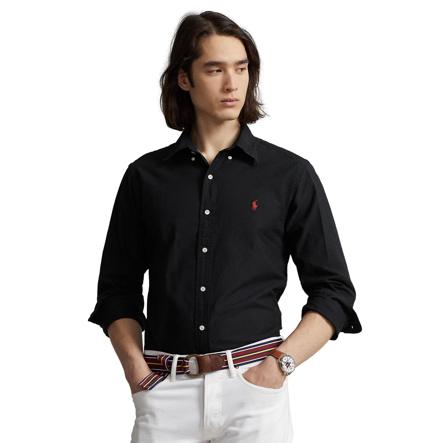 Polo Ralph Lauren Custom Fit Oxford Shirt Skjorte Sort - chrismoa.no