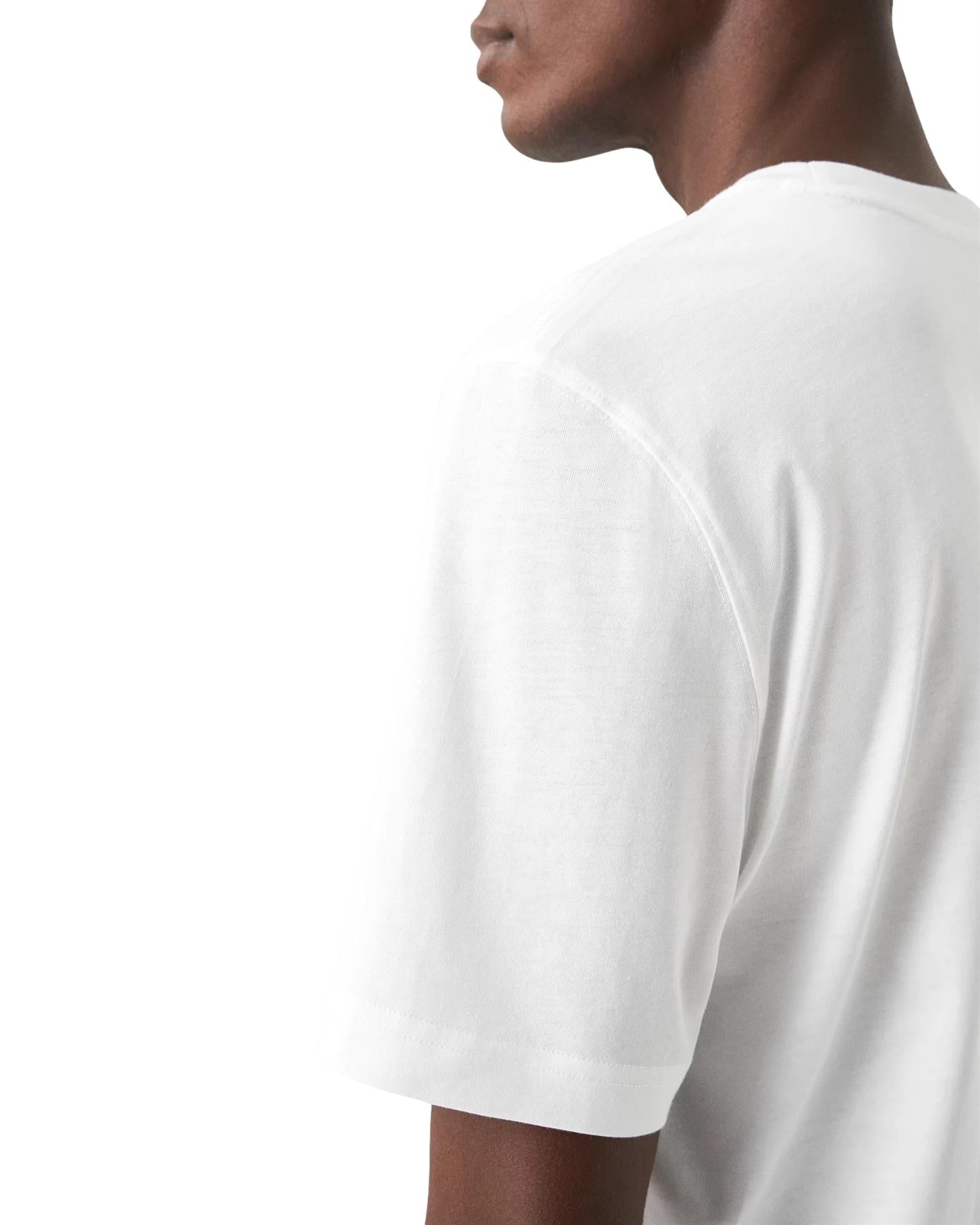 Eton Single Jersey Supima Cotton T-Shirt T-Shirt Hvit - chrismoa.no