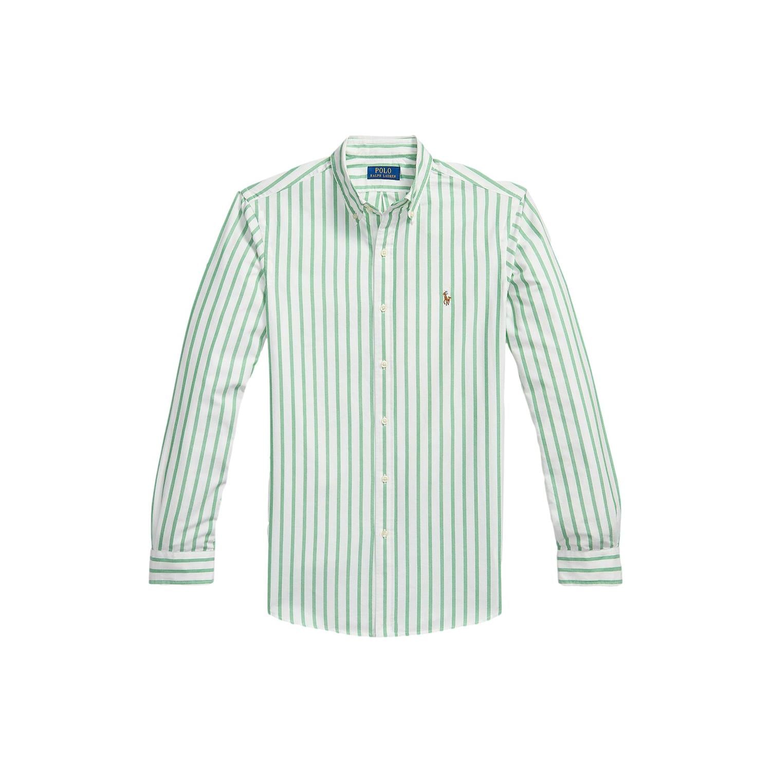 Polo Ralph Lauren Slim Fit Striped Oxford Shirt Skjorte Sjøgrønn - chrismoa.no
