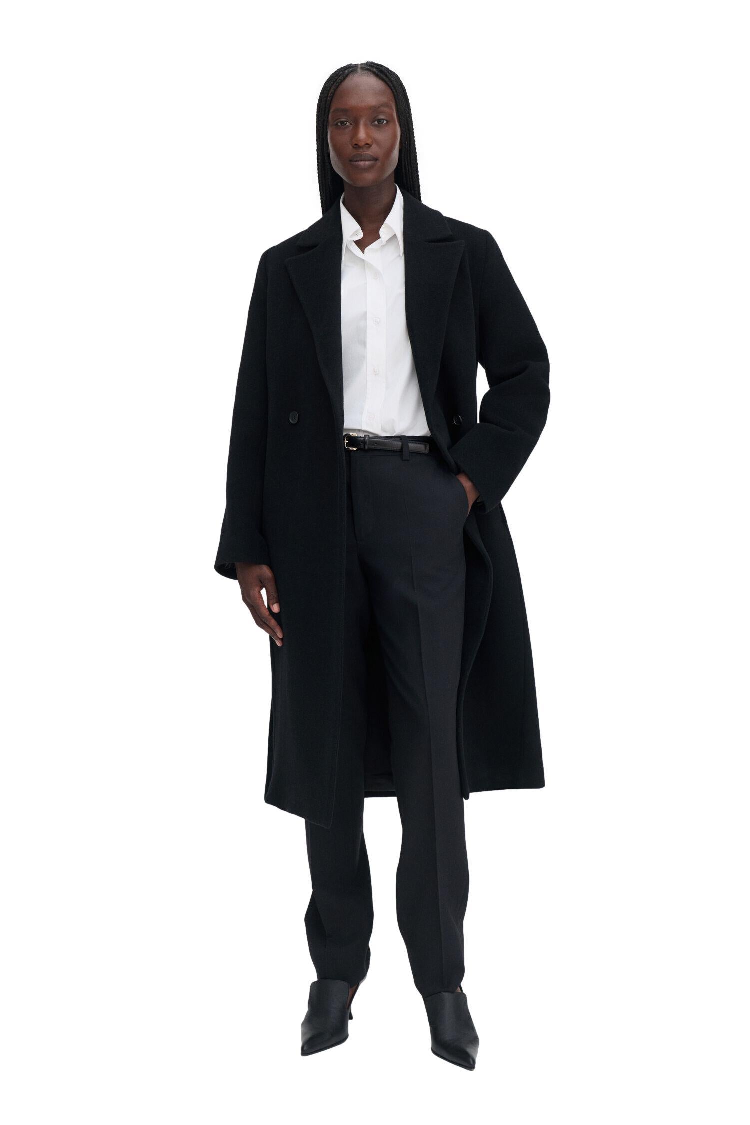 Filippa K Charlotte Wool Belted Coat Kåpe Sort