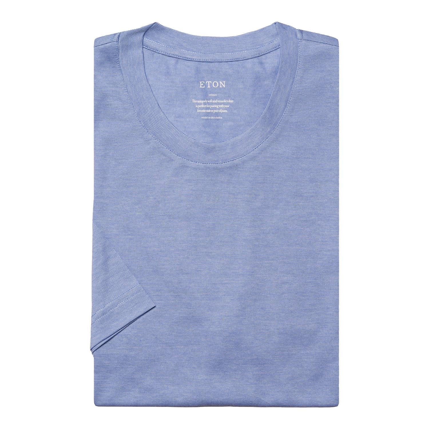 Eton Navy Cotton Single Jersey T-shirt T-Shirt Lyseblå - chrismoa.no