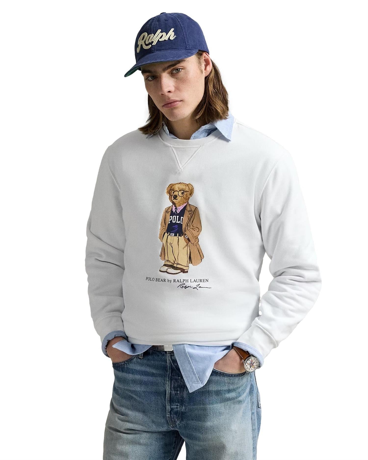 Polo Ralph Lauren POLO BEAR FLEECE SWEATSHIRT Genser Hvit - chrismoa.no