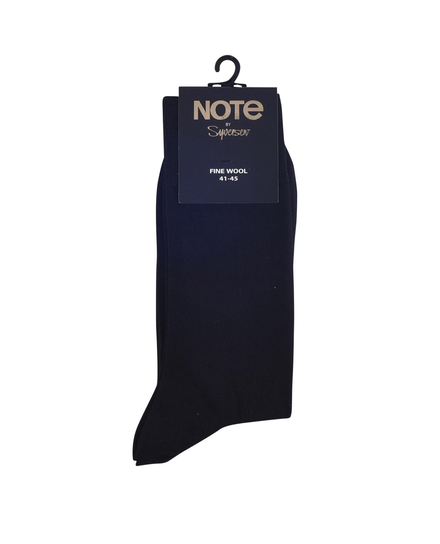 Note Gold Fine Wool Plain Strømper Sort