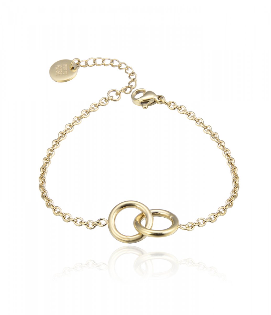 Gullfarget Bud to Rose Hitch armbånd med blomsterdesign, elegant smykkestykke i gullmateriale.