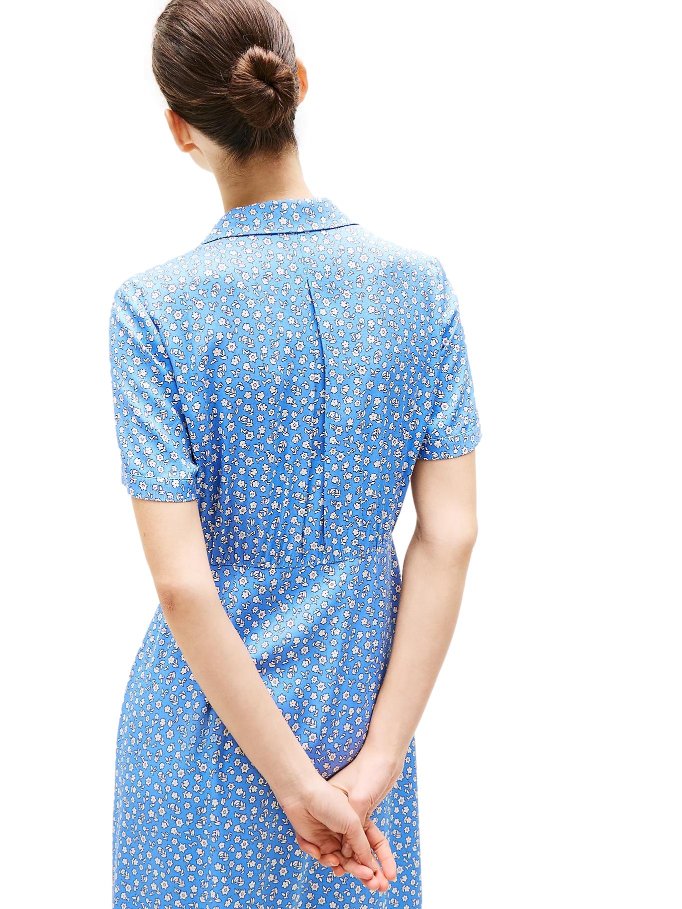 Tommy Hilfiger Floral Print Maxi Shirt Dress Kjole Blå - chrismoa.no