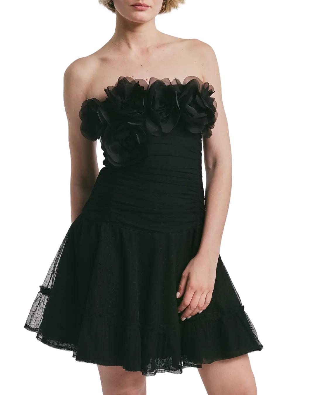By TiMo Tulle Mini Dress Kjole Sort - chrismoa.no