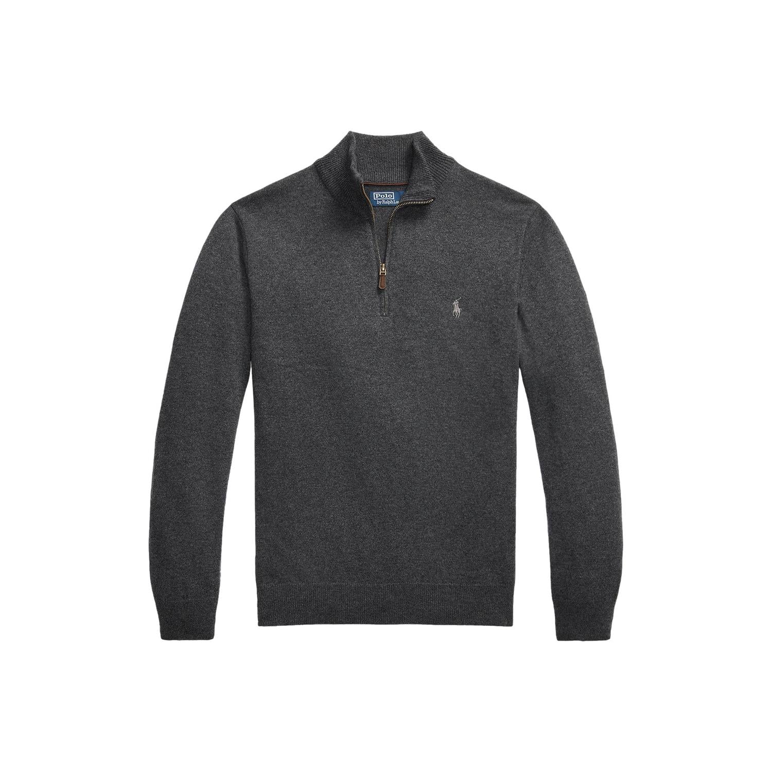 Polo Ralph Lauren Wool Quarter-Zip Sweater Genser Koksgrå