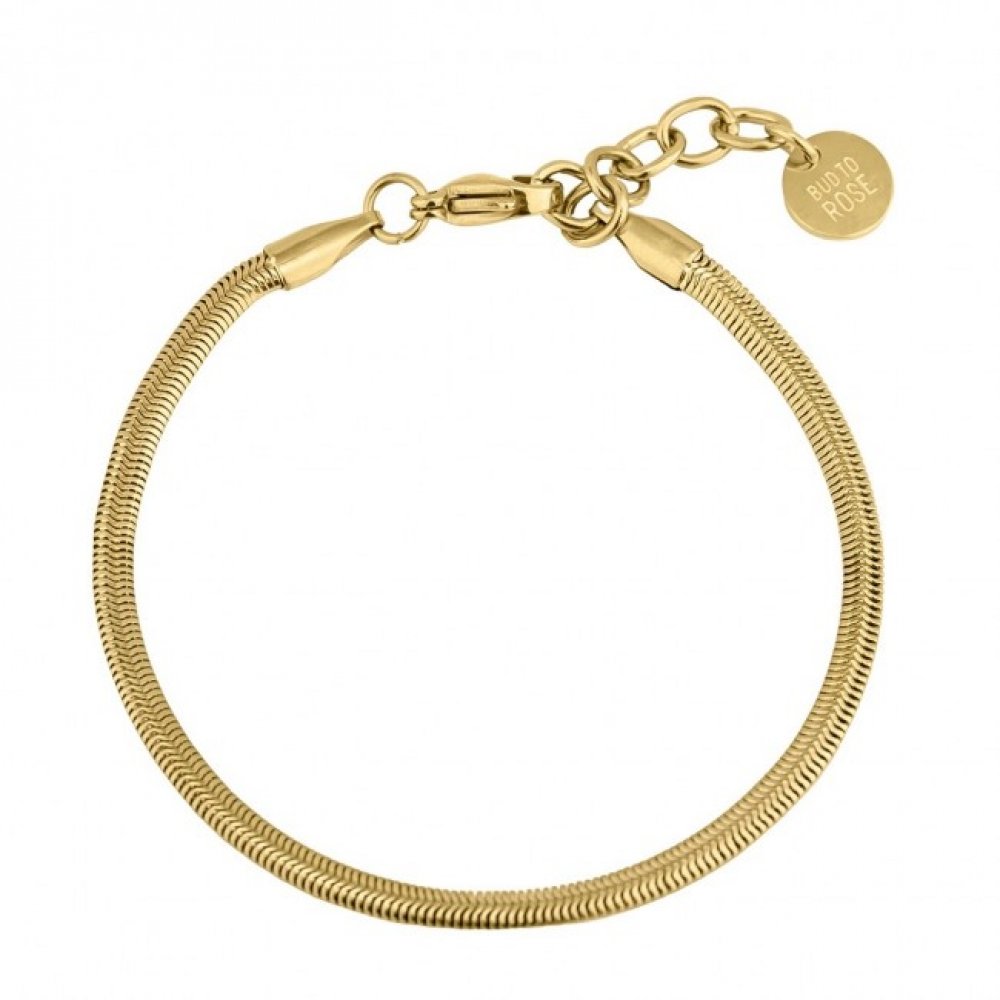 Bud to Rose gull armbånd med rosettdetaljer, elegant og fint gullarmbånd for kvinner.