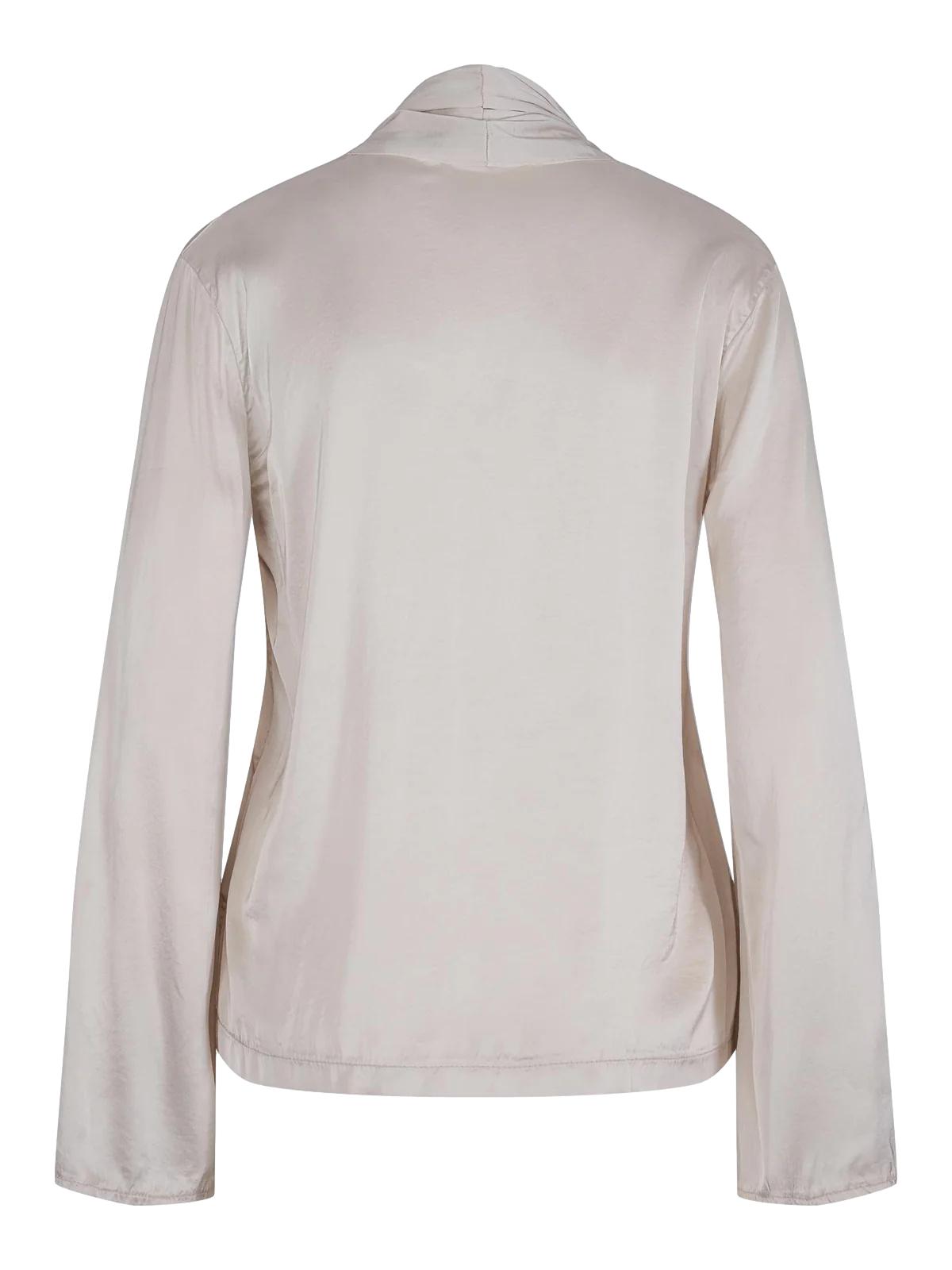 Haust Tie Satin Stretch Blouse Bluse Lys-Beige - chrismoa.no