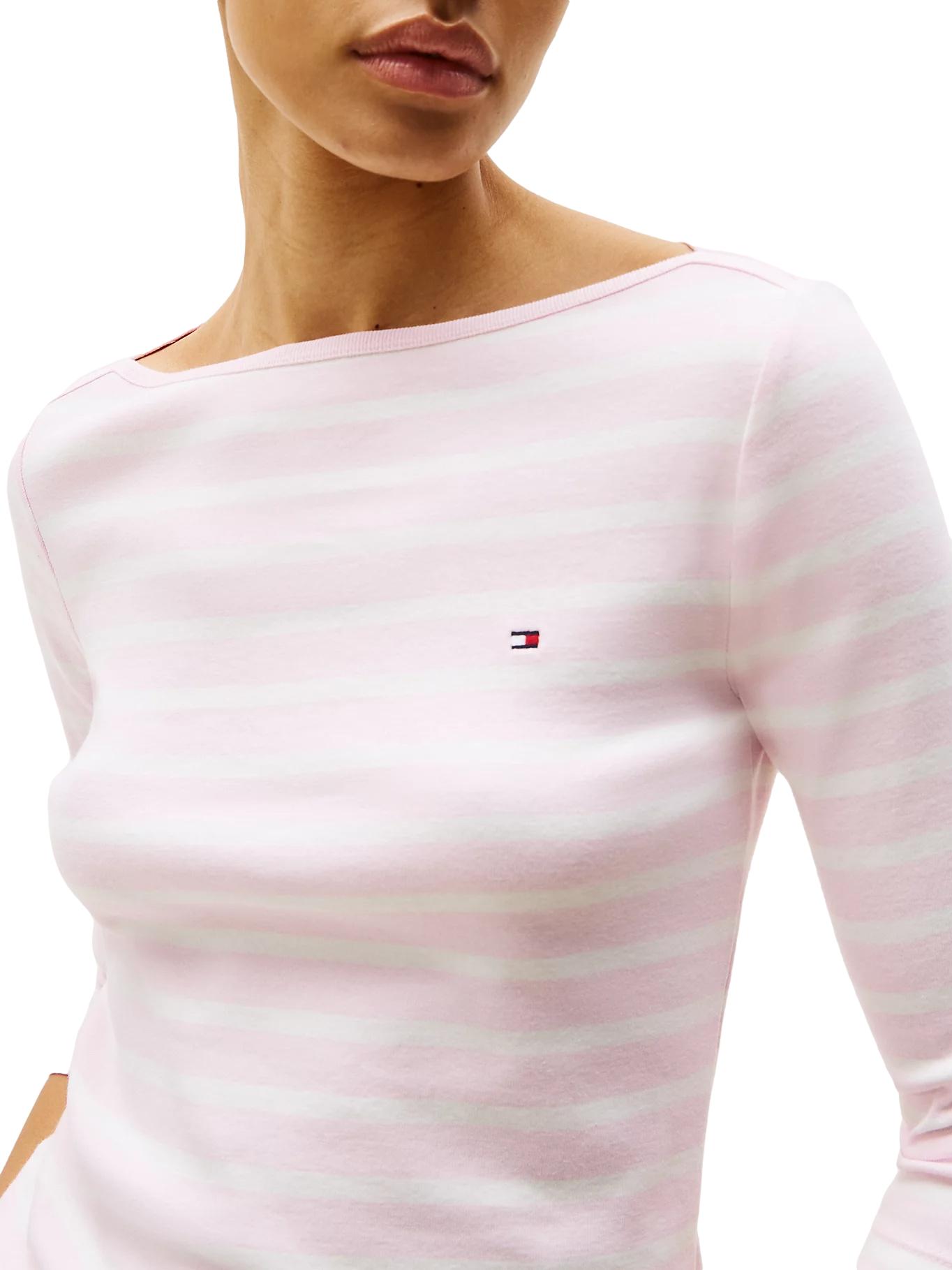 Tommy Hilfiger NEW CODY SLIM BOAT NK 3/4 SLEEVE T-Shirt Striper - chrismoa.no