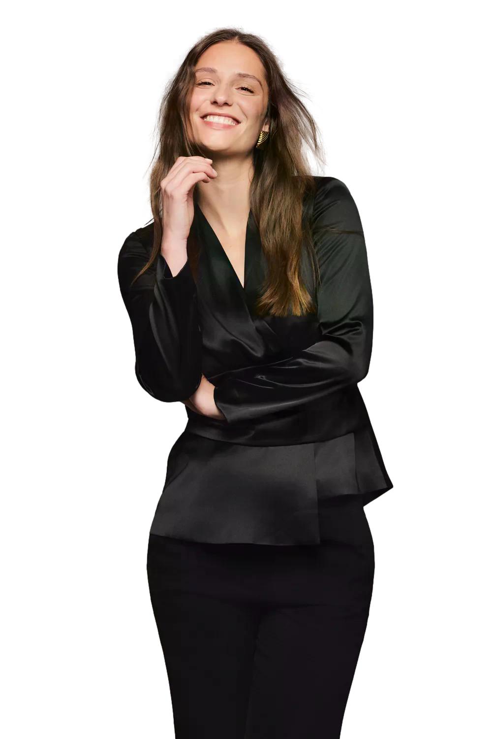 HIIL STUDIO Charlotte Top Bluse Sort